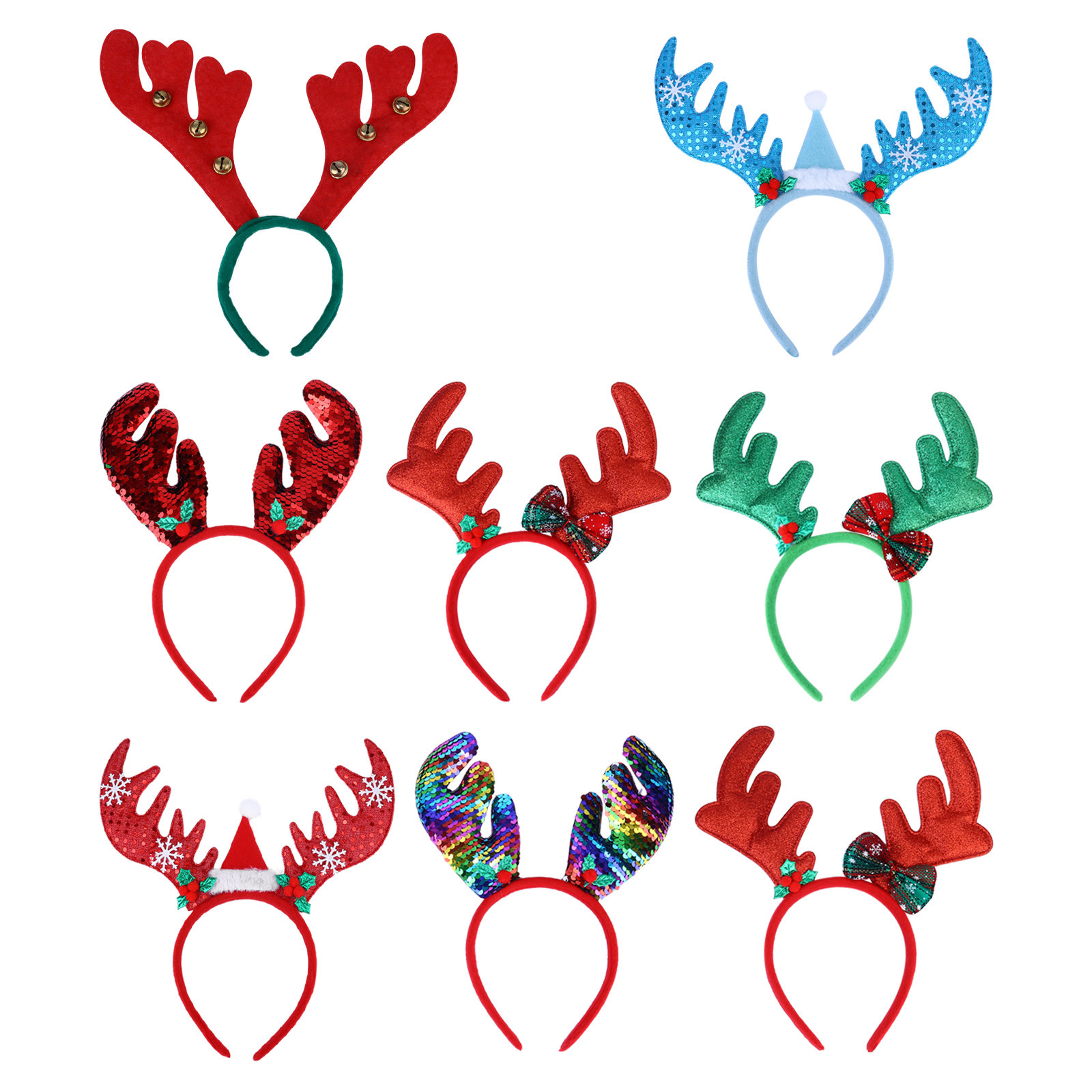 Reindeer Antlers Headband - 8 Peças de Tiara de Chifres,