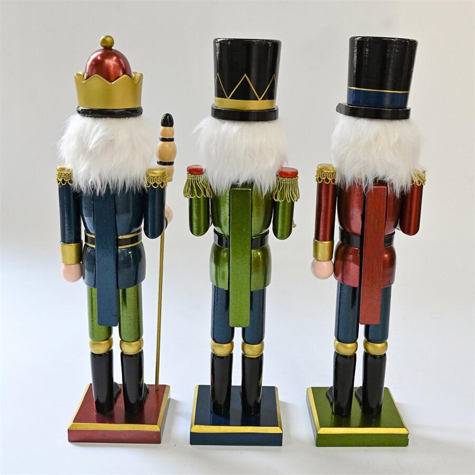 Nutcracker Figurine - Estatueta decorativa de quebra-nozes em madeira
