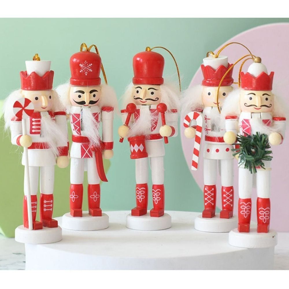 Nutcracker Figurine - 5PCS Quebra-Nozes Artesanais de Natal, Boneco