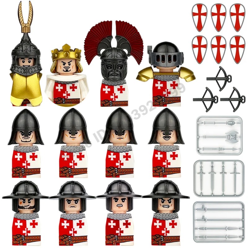 Lego Set Technic - Cavaleiros Templários Cruzados, Guerreiros Romanos, Figuras