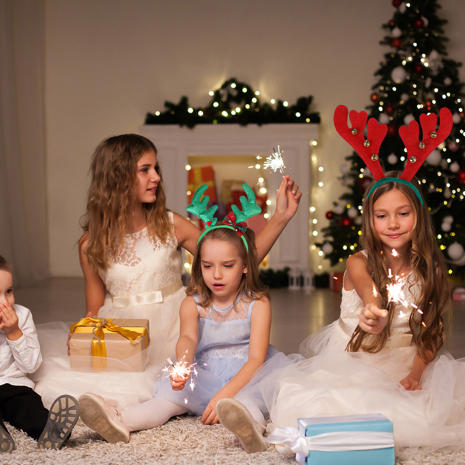 8 Peças de Tiara de Chifres, F - Reindeer Antlers Headband avaliação e preço
