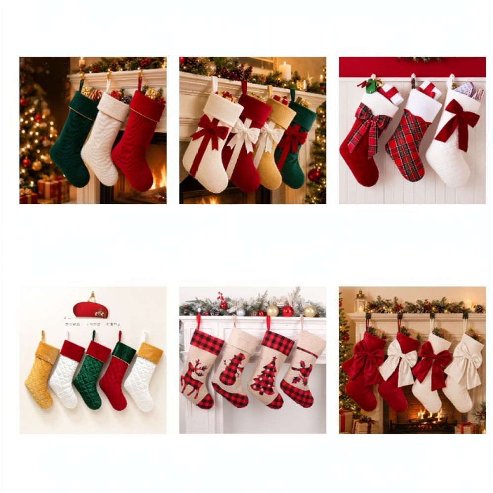 Meia de veludo natalina de 18  - Christmas Stocking Hanging avaliação e preço