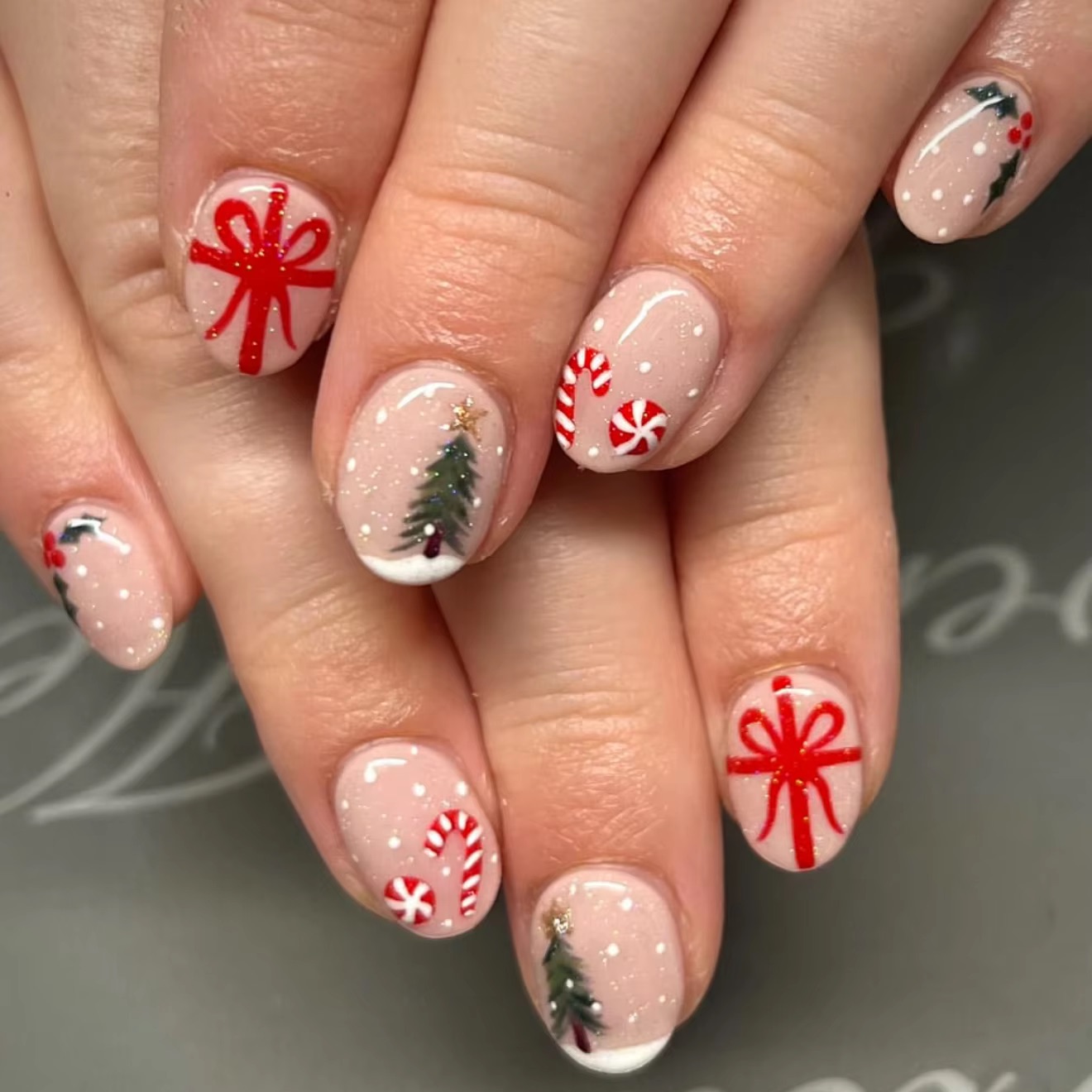 Unhas postiças curtas e redond - Christmas Tree Artificial avaliação e preço