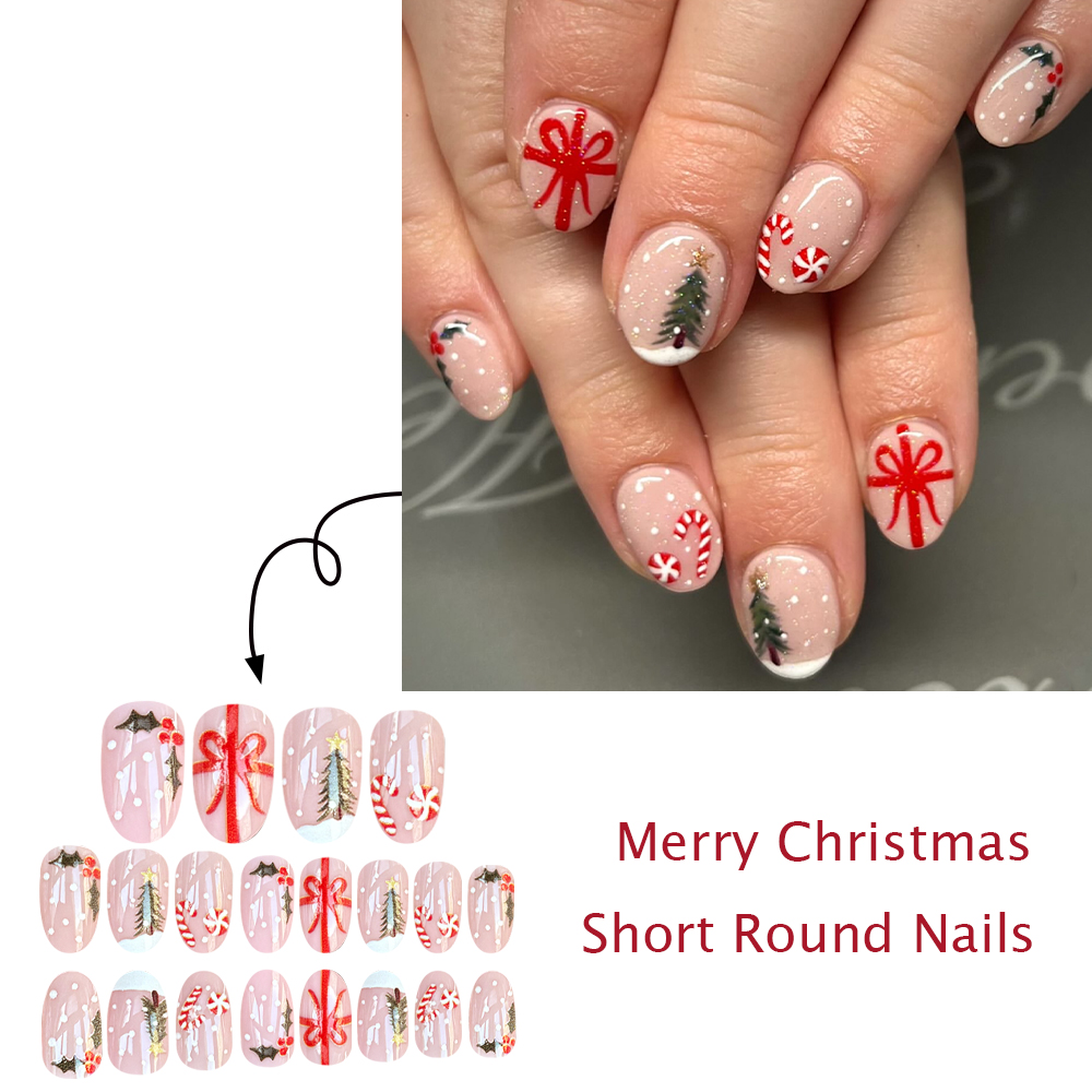 Unhas postiças curtas e redond - Christmas Tree Artificial avaliação e preço